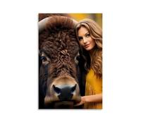 XMHMYHZJ Modern Art Wild Buffalo Wall Decor A Statement of Nature's Majesty for Home Décor Wall Art Mural Modern Decoration Hanging Art Poster 16x24inch(40x60cm)