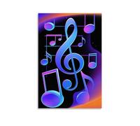 XMHMYHZJ Music Poster Created Using Notes And Treble on A Black Background Wall Art Mural Modern Decoration Hanging Art Poster 24x36inch(60x90cm)