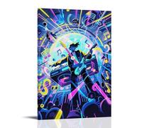 XMHMYHZJ Music Poster Featuring A Musician on Stage And A Keyboard Surrounded by Notes Wall Art Mural Modern Decoration Hanging Art Poster 16x24inch(40x60cm)