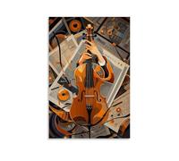 XMHMYHZJ Music Poster of A Guitar on Top of Other Instruments Including Notes And Piano Wall Art Mural Modern Decoration Hanging Art Poster 16x24inch(40x60cm)