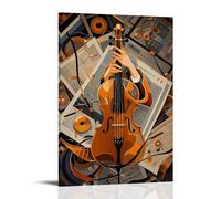XMHMYHZJ Music Poster of A Guitar on Top of Other Instruments Including Notes And Piano Wall Art Mural Modern Decoration Hanging Art Poster 16x24inch(40x60cm)