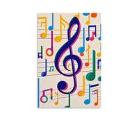 XMHMYHZJ Music Poster with Notes All over It Hanging on A Wall Wall Art Mural Modern Decoration Hanging Art Poster 24x36inch(60x90cm)