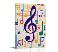 XMHMYHZJ Music Poster with Notes All over It Hanging on A Wall Wall Art Mural Modern Decoration Hanging Art Poster 08x12inch(20x30cm)