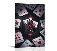 XMHMYHZJ Poker Poster Design Featuring Playing Cards Surrounded by Gloves And A Bag of Clubs Wall Art Mural Modern Decoration Hanging Art Poster 16x24inch(40x60cm)