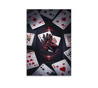 XMHMYHZJ Poker Poster Design Featuring Playing Cards Surrounded by Gloves And A Bag of Clubs Wall Art Mural Modern Decoration Hanging Art Poster 24x36inch(60x90cm)