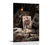 XMHMYHZJ Poker Poster Featuring Different Cards And Accessories on A Cloth Background Wall Art Mural Modern Decoration Hanging Art Poster 20x30inch(50x75cm)