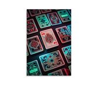 XMHMYHZJ Poker Poster Featuring Various Deck Cards in The Shape of Fours Playing Cards with Flashing Flash Wall Art Mural Modern Decoration Hanging Art Poster 16x24inch(40x60cm)