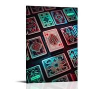 XMHMYHZJ Poker Poster Featuring Various Deck Cards in The Shape of Fours Playing Cards with Flashing Flash Wall Art Mural Modern Decoration Hanging Art Poster 12x18inch(30x45cm)