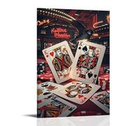XMHMYHZJ Poker Poster for A Poker Cafe with Cards And Birds Flying Above Wall Art Mural Modern Decoration Hanging Art Poster 08x12inch(20x30cm)