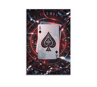 XMHMYHZJ Poker Poster with A Playing Number And Ace over An Abstract Background Wall Art Mural Modern Decoration Hanging Art Poster 12x18inch(30x45cm)