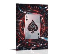 XMHMYHZJ Poker Poster with A Playing Number And Ace over An Abstract Background Wall Art Mural Modern Decoration Hanging Art Poster 20x30inch(50x75cm)