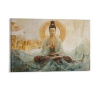 XMHMYHZJ Q8WGG0 Buddhism Poster Guanyin Bodhisattva Wall Art Mural Modern Decoration Hanging Art Poster 24x36inch(60x90cm)