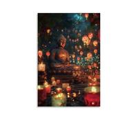 XMHMYHZJ QMF50X Buddhism Poster Colorful Celebration of Buddha Wall Art Mural Modern Decoration Hanging Art Poster 24x36inch(60x90cm)