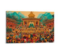 XMHMYHZJ R76XE7 Buddhism Poster Vibrant Scene of A Buddhist Wall Art Mural Modern Decoration Hanging Art Poster 12x18inch(30x45cm)