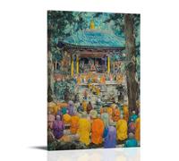 XMHMYHZJ RLUHYK Buddhism Poster Vibrant Scene of A Buddhist Wall Art Mural Modern Decoration Hanging Art Poster 08x12inch(20x30cm)