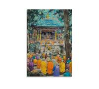 XMHMYHZJ RLUHYK Buddhism Poster Vibrant Scene of A Buddhist Wall Art Mural Modern Decoration Hanging Art Poster 12x18inch(30x45cm)
