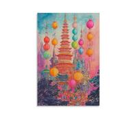 XMHMYHZJ S1ZJSB Buddhism Poster Colorful Celebration of Buddha Wall Art Mural Modern Decoration Hanging Art Poster 16x24inch(40x60cm)