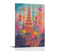 XMHMYHZJ S1ZJSB Buddhism Poster Colorful Celebration of Buddha Wall Art Mural Modern Decoration Hanging Art Poster 08x12inch(20x30cm)