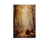 XMHMYHZJ S3N5ST Buddhism Poster A Group of Arhats Meditating Wall Art Mural Modern Decoration Hanging Art Poster 16x24inch(40x60cm)