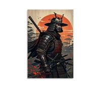 XMHMYHZJ Samurai Poster Featuring A Red Sunset And Japanese Samurai Warrior Wall Art Mural Modern Decoration Hanging Art Poster 16x24inch(40x60cm)