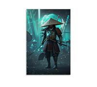 XMHMYHZJ Samurai Poster Featuring A Standing Soldier Holding Two Samurai Swords Wall Art Mural Modern Decoration Hanging Art Poster 20x30inch(50x75cm)