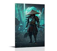 XMHMYHZJ Samurai Poster Featuring A Standing Soldier Holding Two Samurai Swords Wall Art Mural Modern Decoration Hanging Art Poster 08x12inch(20x30cm)