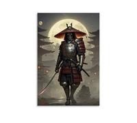 XMHMYHZJ Samurai Poster Ghost Warrior Holding A Knife Under The Moonlight Wall Art Mural Modern Decoration Hanging Art Poster 24x36inch(60x90cm)