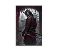 XMHMYHZJ Samurai Poster in A Dark Red And Black Color with Two Large Swords Wall Art Mural Modern Decoration Hanging Art Poster 08x12inch(20x30cm)