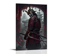 XMHMYHZJ Samurai Poster in A Dark Red And Black Color with Two Large Swords Wall Art Mural Modern Decoration Hanging Art Poster 24x36inch(60x90cm)