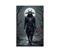 XMHMYHZJ Samurai Poster Night, Fighting Ghost Warriors Wall Art Mural Modern Decoration Hanging Art Poster 12x18inch(30x45cm)