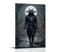 XMHMYHZJ Samurai Poster Night, Fighting Ghost Warriors Wall Art Mural Modern Decoration Hanging Art Poster 16x24inch(40x60cm)