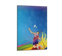 XMHMYHZJ Sports Poster, Wall Decoration Painting, Watercolor Painting, Badminton, Athlete Wall Art Mural Modern Decoration Hanging Art Poster 08x12inch(20x30cm)