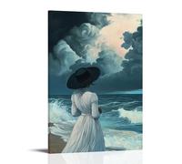XMHMYHZJ Summer Storm Over The Ocean An Oil Artwork of Dark Clouds And Crashing Waves Wall Art Mural Modern Decoration Hanging Art Poster 20x30inch(50x75cm)