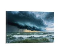 XMHMYHZJ Summer Storm Over The Ocean with Dark Clouds And Crashing Waves Wall Art Mural Modern Decoration Hanging Art Poster 12x18inch(30x45cm)