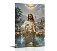 XMHMYHZJ The Baptism of Christ, Jordan River, Divine Dove, Neoclassical Purity Wall Art Mural Modern Decoration Hanging Art Poster 20x30inch(50x75cm)
