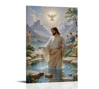 XMHMYHZJ The Baptism of Christ, Jordan River, Divine Dove, Neoclassical Purity Wall Art Mural Modern Decoration Hanging Art Poster 24x36inch(60x90cm)