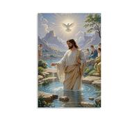 XMHMYHZJ The Baptism of Christ, Jordan River, Divine Dove, Neoclassical Purity Wall Art Mural Modern Decoration Hanging Art Poster 16x24inch(40x60cm)