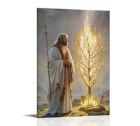 XMHMYHZJ The Burning Bush, Moses before Flames, Divine Light, Symbolist Mystical Style Wall Art Mural Modern Decoration Hanging Art Poster 24x36inch(60x90cm)