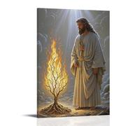 XMHMYHZJ The Burning Bush, Moses before Flames, Divine Light, Symbolist Mystical Style Wall Art Mural Modern Decoration Hanging Art Poster 24x36inch(60x90cm)