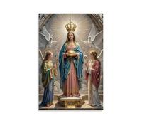 XMHMYHZJ The Coronation of The Virgin, Mary Crowned by Trinity, Heavenly Golden Glow, Gothic Altarpiece Wall Art Mural Modern Decoration Hanging Art Poster 12x18inch(30x45cm)