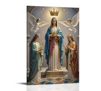 XMHMYHZJ The Coronation of The Virgin, Mary Crowned by Trinity, Heavenly Golden Glow, Gothic Altarpiece Wall Art Mural Modern Decoration Hanging Art Poster 24x36inch(60x90cm)
