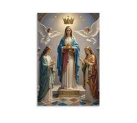 XMHMYHZJ The Coronation of The Virgin, Mary Crowned by Trinity, Heavenly Golden Glow, Gothic Altarpiece Wall Art Mural Modern Decoration Hanging Art Poster 20x30inch(50x75cm)