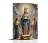 XMHMYHZJ The Coronation of The Virgin, Mary Crowned by Trinity, Heavenly Golden Glow, Gothic Altarpiece Wall Art Mural Modern Decoration Hanging Art Poster 12x18inch(30x45cm)