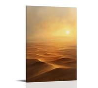 XMHMYHZJ The Desert at Dawn An Oil Canvas of Endless Sands And A Rising Sun Wall Art Mural Modern Decoration Hanging Art Poster 20x30inch(50x75cm)