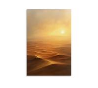 XMHMYHZJ The Desert at Dawn An Oil Canvas of Endless Sands And A Rising Sun Wall Art Mural Modern Decoration Hanging Art Poster 16x24inch(40x60cm)