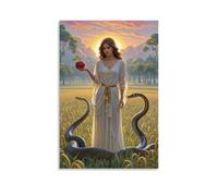 XMHMYHZJ The Fall of Man, Serpent Tempting Eve, Lush Eden, Romantic Naturalism Wall Art Mural Modern Decoration Hanging Art Poster 08x12inch(20x30cm)