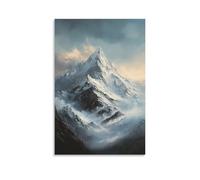 XMHMYHZJ The Grandeur of A Snow Capped Mountain An Oil Rendering of Peaks Touching The Sky Wall Art Mural Modern Decoration Hanging Art Poster 16x24inch(40x60cm)