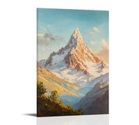 XMHMYHZJ The Grandeur of A Snow Capped Mountain An Oil Rendering of Peaks Touching The Sky Wall Art Mural Modern Decoration Hanging Art Poster 20x30inch(50x75cm)