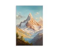 XMHMYHZJ The Grandeur of A Snow Capped Mountain An Oil Rendering of Peaks Touching The Sky Wall Art Mural Modern Decoration Hanging Art Poster 20x30inch(50x75cm)