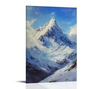 XMHMYHZJ The Grandeur of A Snow Capped Mountain An Oil Rendering of Peaks Touching The Sky Wall Art Mural Modern Decoration Hanging Art Poster 08x12inch(20x30cm)